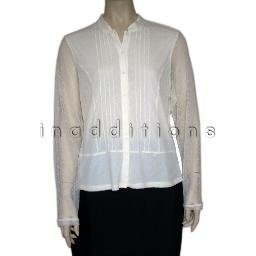 inadditions : New ALFANI Lacy Pintucked Semi Sheer Top Shirt Blouse Women's Petite Large P/L