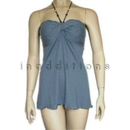 inadditions : New LICORICE Twisted Bodice Halter Style Top Shirt with Smocked Back Juniors Large