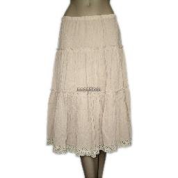inadditions : New ECI NEW YORK Tiered Crocheted Hem Crinkled Cotton Pull-On Skirt Women's Medium
