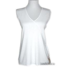 inadditions : New CABLE and GAUGE White Faux Crossover Wrap Top Shirt Women's Extra Large X-LARGE