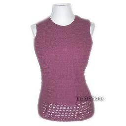 inadditions : New CHARTER CLUB Mulberry Chunky Crocheted Shell Top Shirt Women's Petite Small