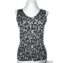 inadditions : New LIZ CLAIBORNE Floral Sleeveless Ribbed Knit V-Neck Top Shirt Women's Medium