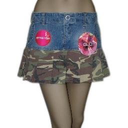 inadditions : New GLO JEANS Camo Pleated Vintage Blue Wash Denim Mini Skirt Juniors 9 Stretch