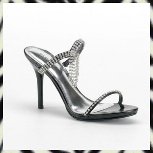 ENCHANT-02 Black 4" Heel Rhinestone Slides Pleaser 10