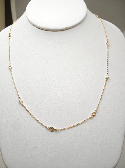 GOLD VERMEIL 24" DIAMOND SIMULATED BY THE YARD NECKLACE
