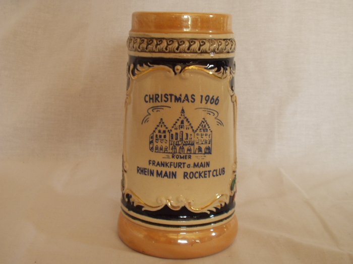 Beer Stein "Christmas 1966 Romer Frankfurt a Main Rhein Main Rocket Club"