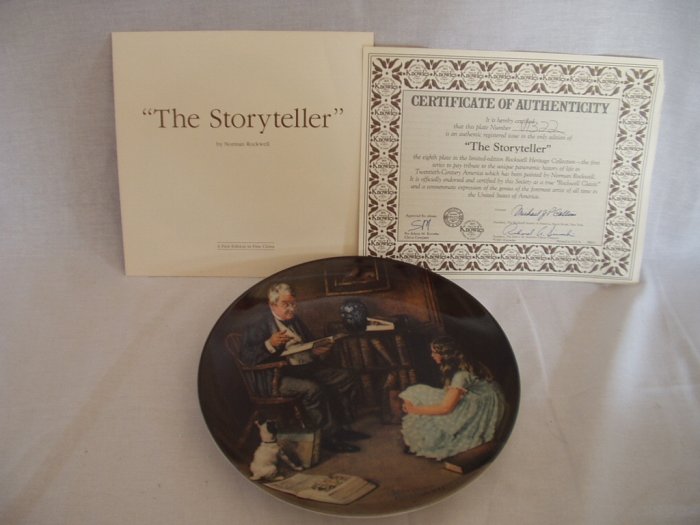 "The Storyteller" Plate by Norman Rockwell