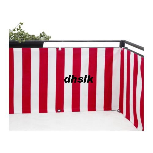 IKEA DYNING Patio Balcony WIND Sun SHIELD SHADE Red White STRIPED