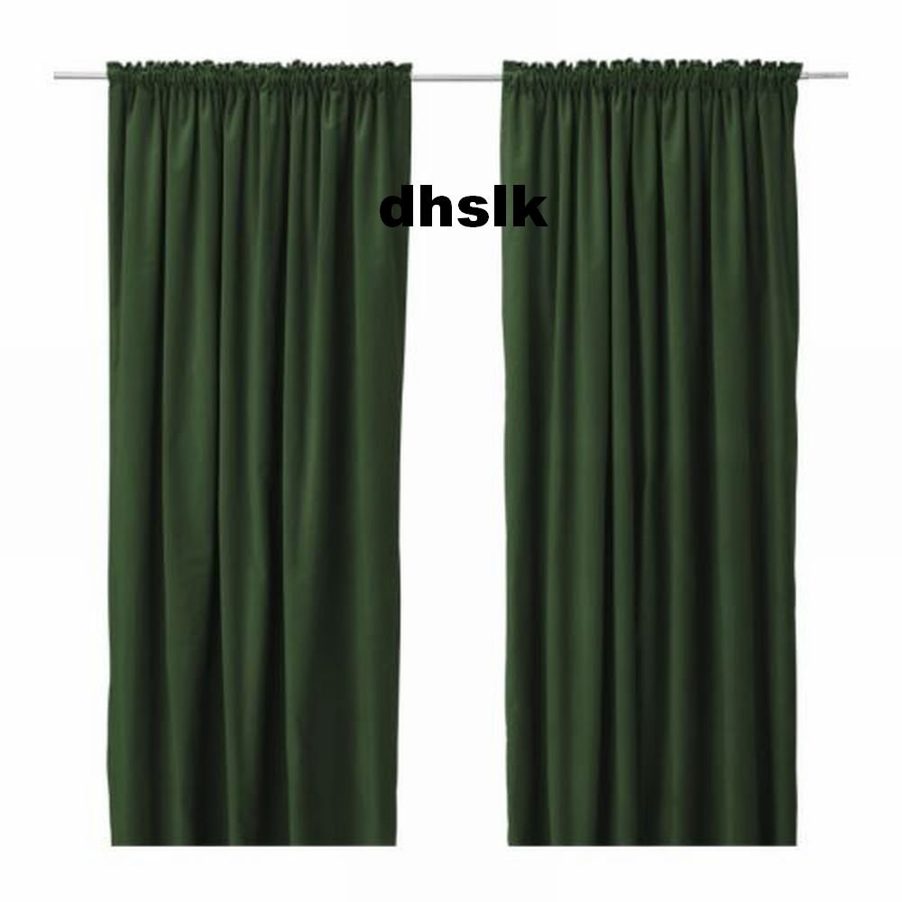Patio Door Curtain Rod Dark Green Curtain Panels