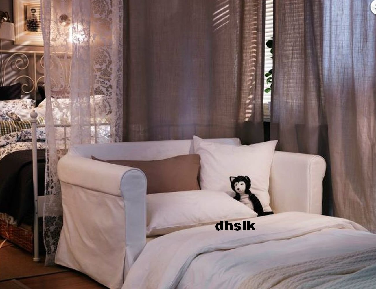 IKEA HAGALUND Sofa Bed SLIPCOVER Cover BLEKINGE WHITE Cotton