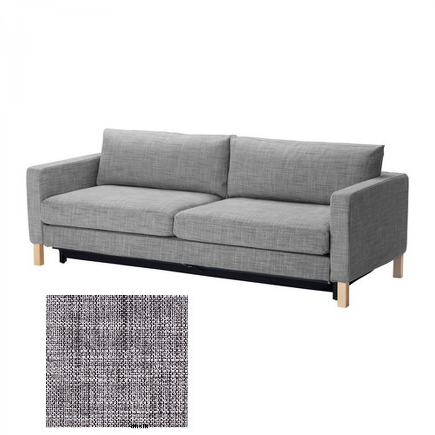 IKEA KARLSTAD Sofa Bed SLIPCOVER Cover ISUNDA GRAY Grey Linen Blend