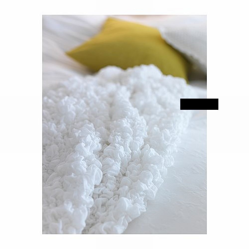 IKEA OFELIA WHITE Throw BLANKET Stretchable PHOTO PROP Textured