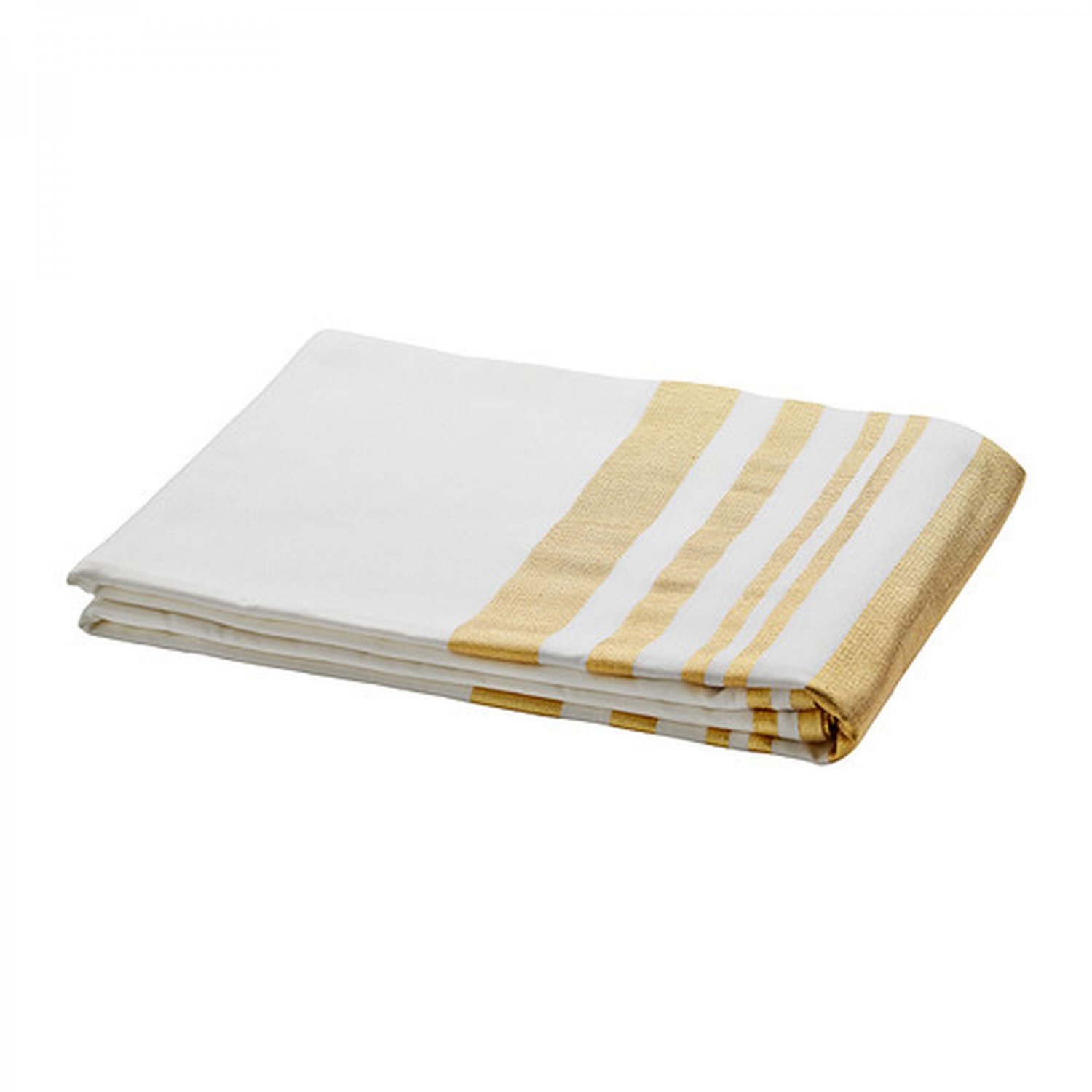 IKEA VINTERFINT TABLECLOTH GOLD WHITE Cotton Stripe
