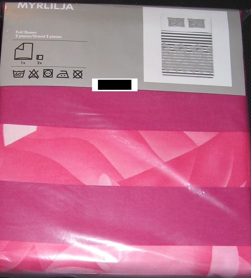 Ikea Myrlilja Queen Full Duvet Cover Set Pink Floral Black Stripe Ikea Myrlilja Queen Full Duvet Cover Set Pink Floral Black Stripe Retro