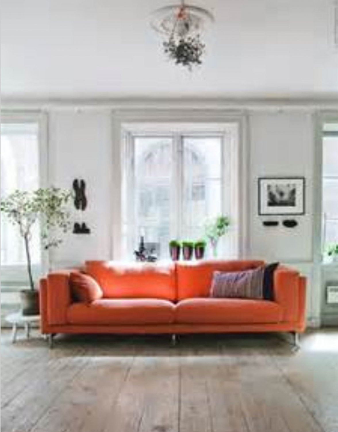 IKEA Nockeby 3 Seat Sofa SLIPCOVER Cover RISANE ORANGE Linen Blend