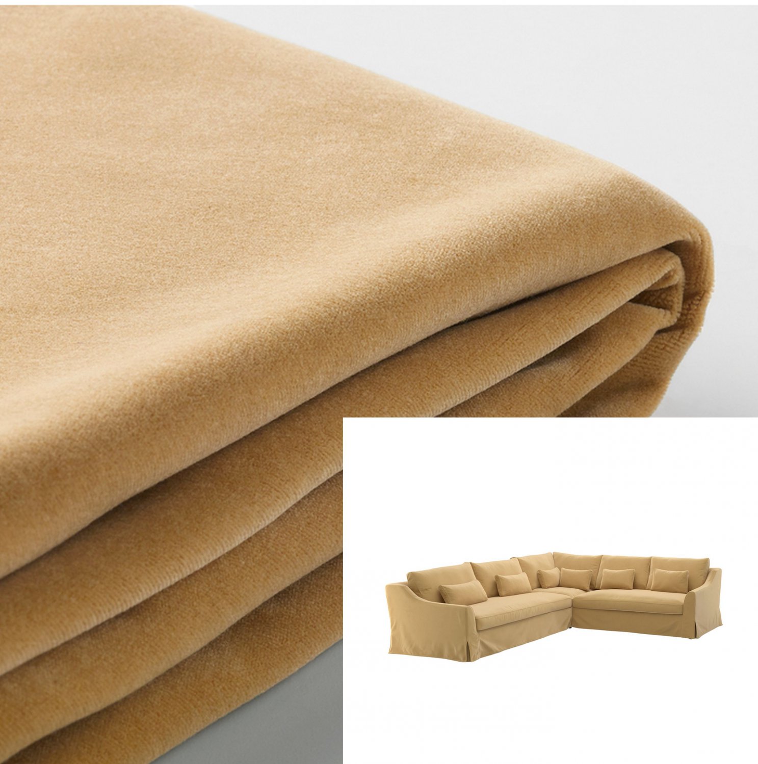 IKEA Farlov Cover 5 Seat Sectional Left Djuparp Yellow Beige 003.066.75 for sale online 