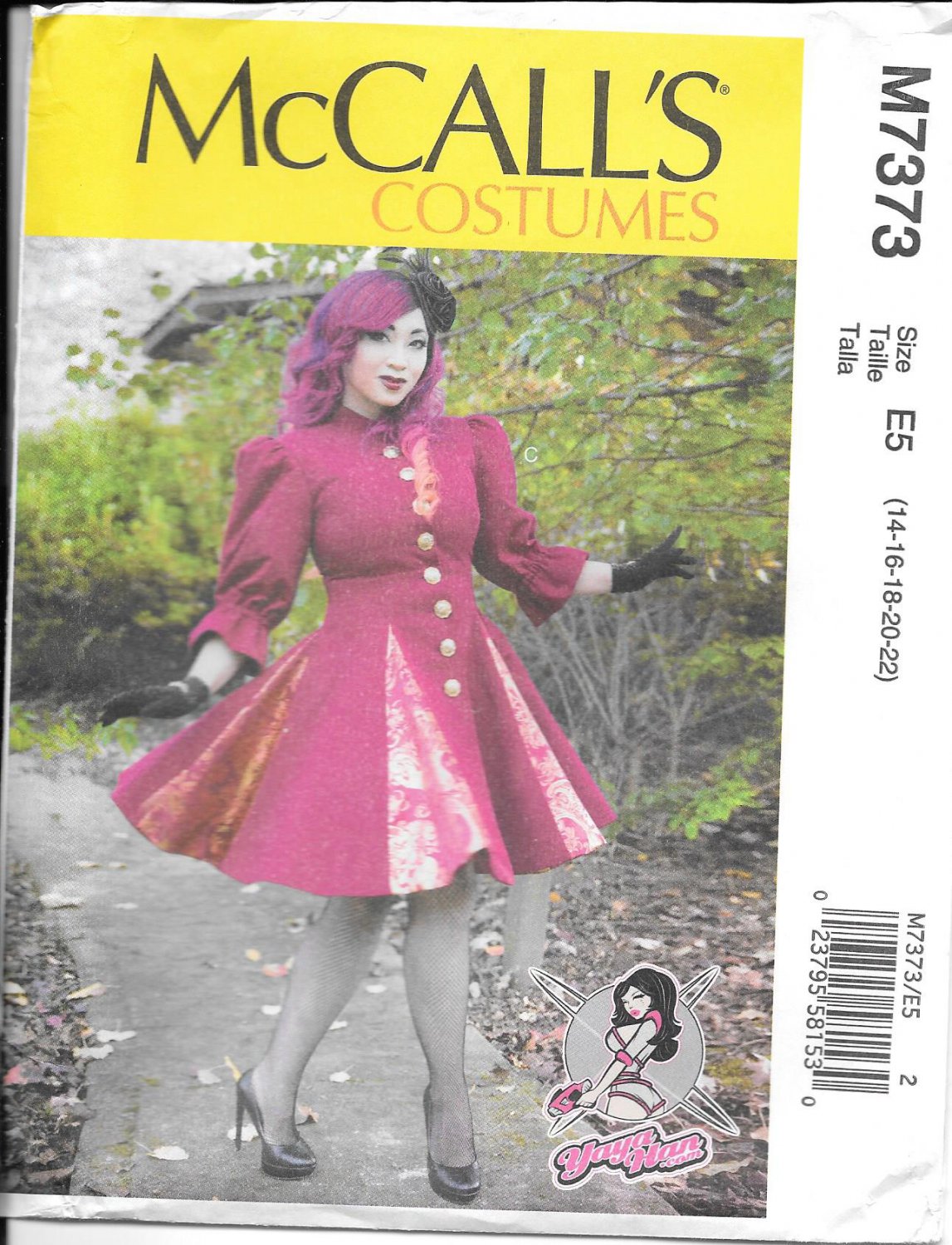 McCall's M7373 Adult Yaya Han Godet Coats Sizes 14, 16, 18, 20, 22 Costume Coat Pattern S
