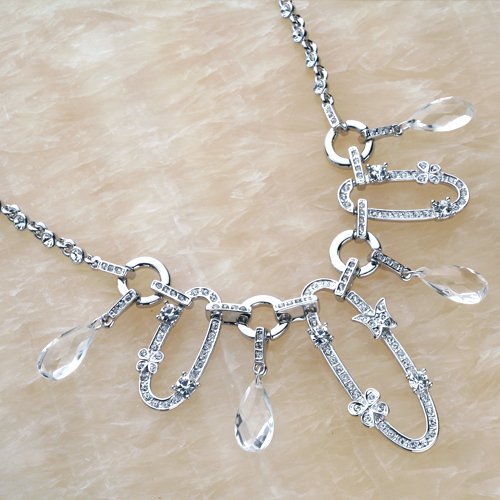 Necklace Pearl Crystal W/Earrings