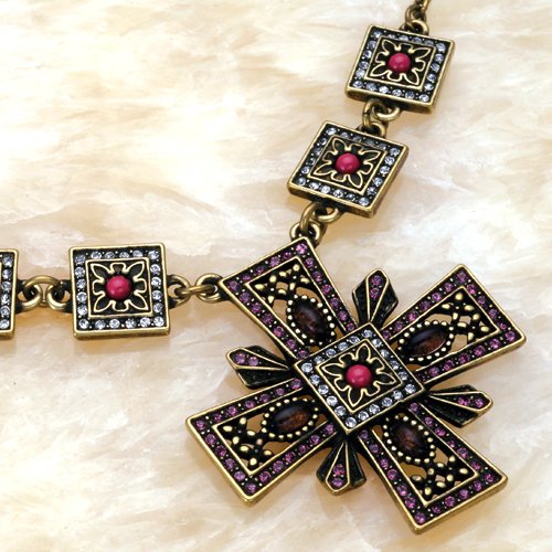 Necklace Cross Amethyst