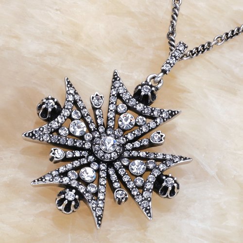 Pendant White Crystal Cross #2093p