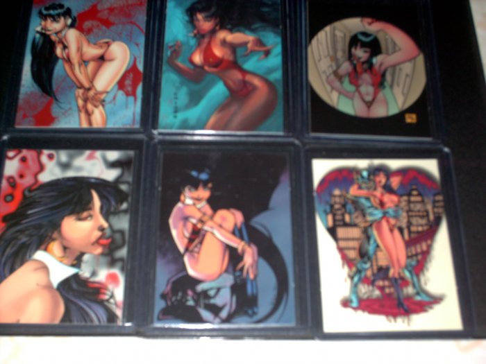VISIONS OF VAMPIRELLA HORROR GLOW CHASE Set of 6 w/ 2 Wrappers+Ships Free