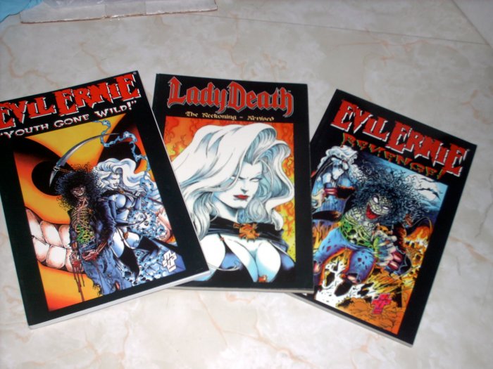 LADY DEATH / EVIL ERNIE TRADE PAPERBACK LOT + SHIPS FREE