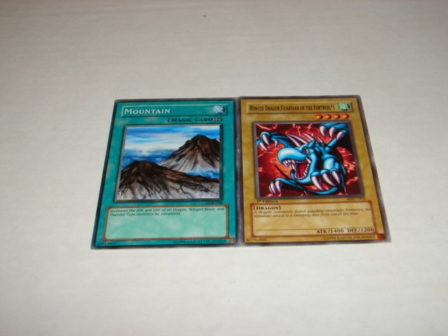 Yu-Gi-Oh cards Mountain and Winged Dragon, Guardian of the Fortress #1