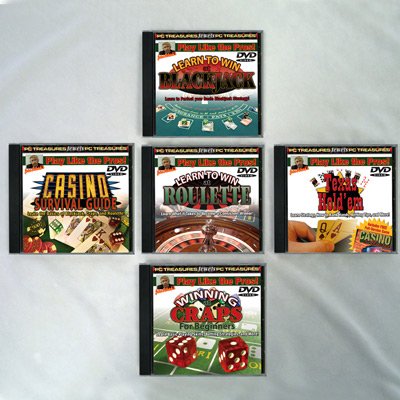 Lot of 5 Gamble DVD's Texas Hold em Poker Blackjack Roulette CRAPS Gambling DVDs