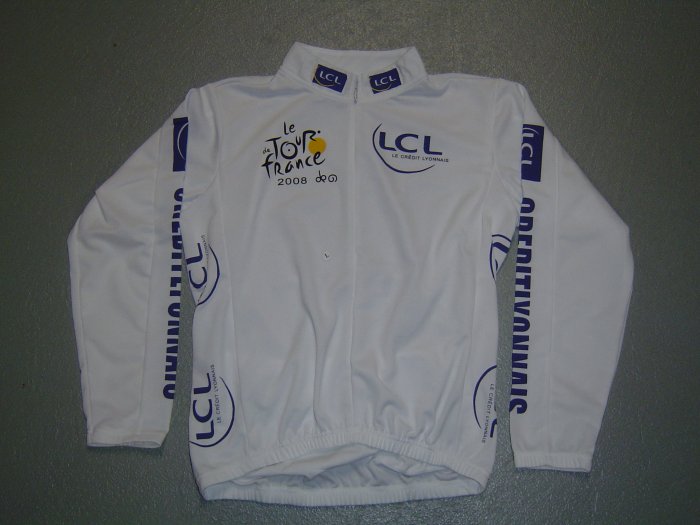 TOUR DE FRANCE WHITE CYCLING BIKE JERSEY SZ XL