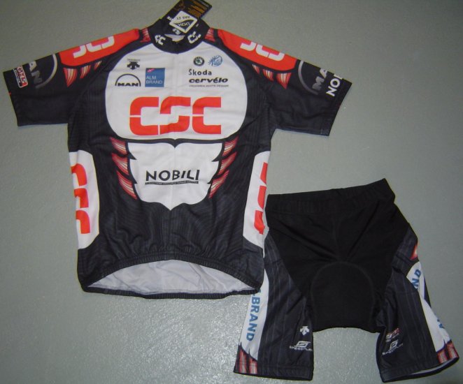 CSC TEAM CYCLING BIKE JERSEY AND SHORTS KIT SZ XL