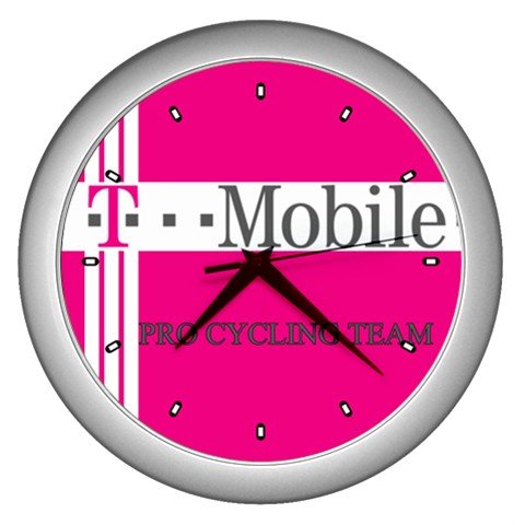 T-MOBILE PRO CYCLING TEAM SILVER WALL CLOCK NEW (FREE SHIPPING!!)