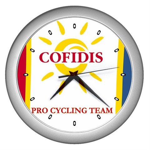 COFIDIS PRO CYCLING TEAM SILVER WALL CLOCK NEW (FREE SHIPPING!!)