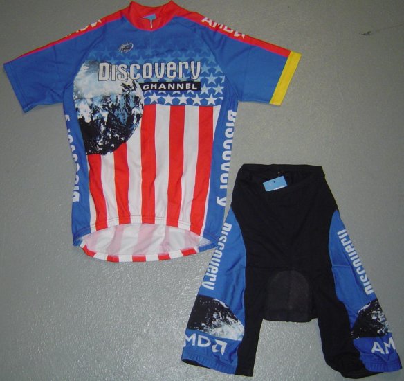 DISCOVERY CHANNEL US CHAMP CYCLE JERSEY SHORTS KIT SZ M