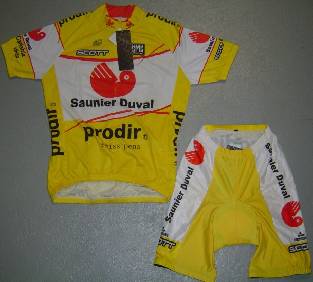 SAUNIER DUVAL CYCLING CYCLE JERSEY AND SHORTS KIT SZ XL