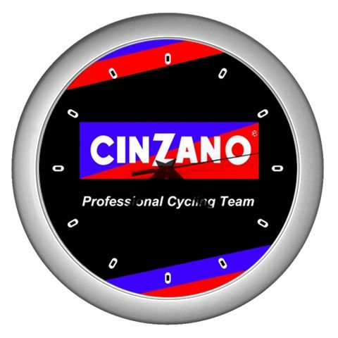 CINZANO PROFESSIONAL CYCLING TEAM SILVER WALL CLOCK NEW (FREE SHIPPING!!)