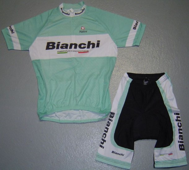 BIANCHI TEAM CYCLING CYCLE BIKE JERSEY AND SHORTS SZ XL