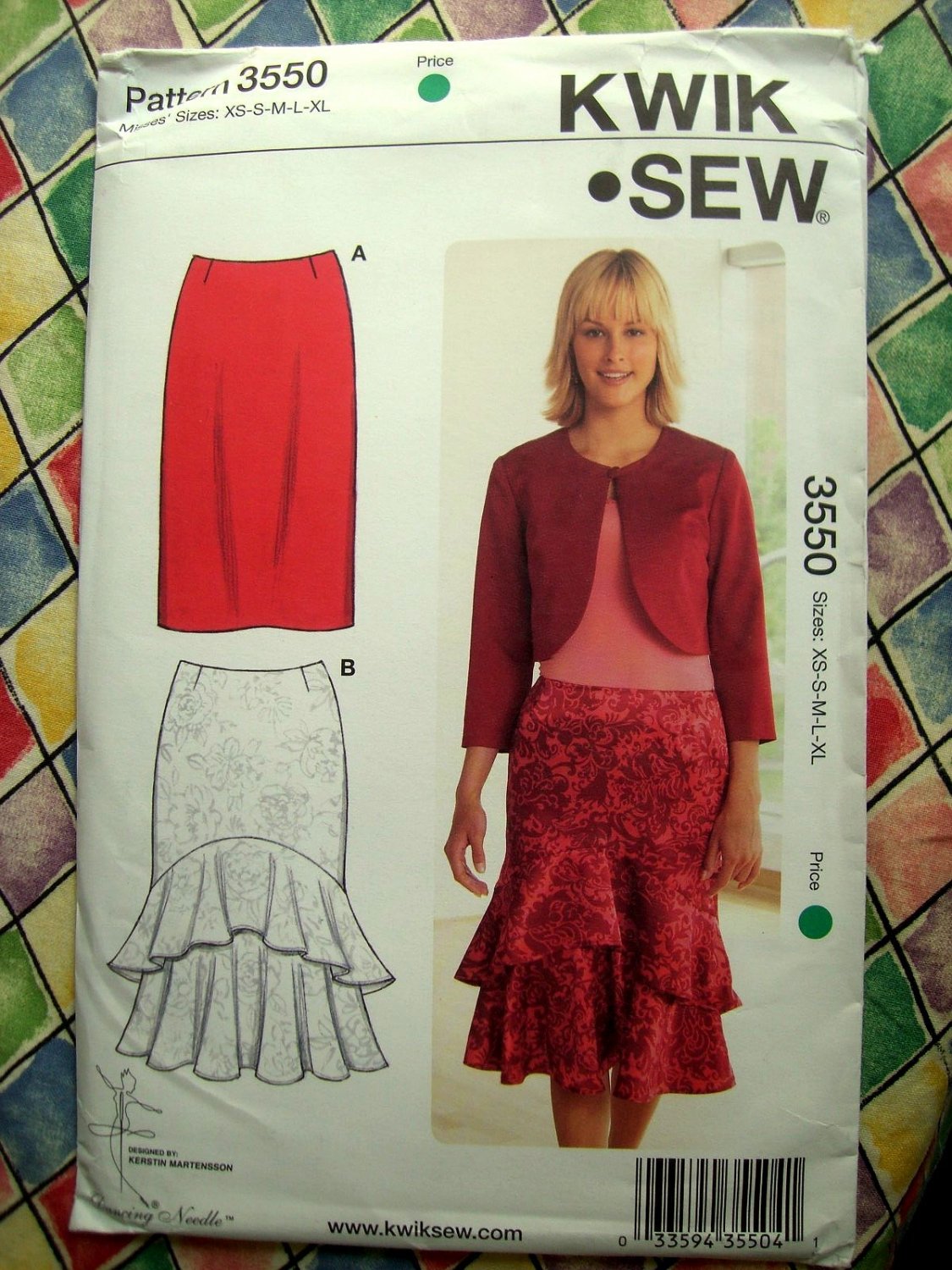 SOLD! Kwik Sew Pattern # 3550 UNCUT Skirt Ruffles Straight Size XS Small Medium Large XL