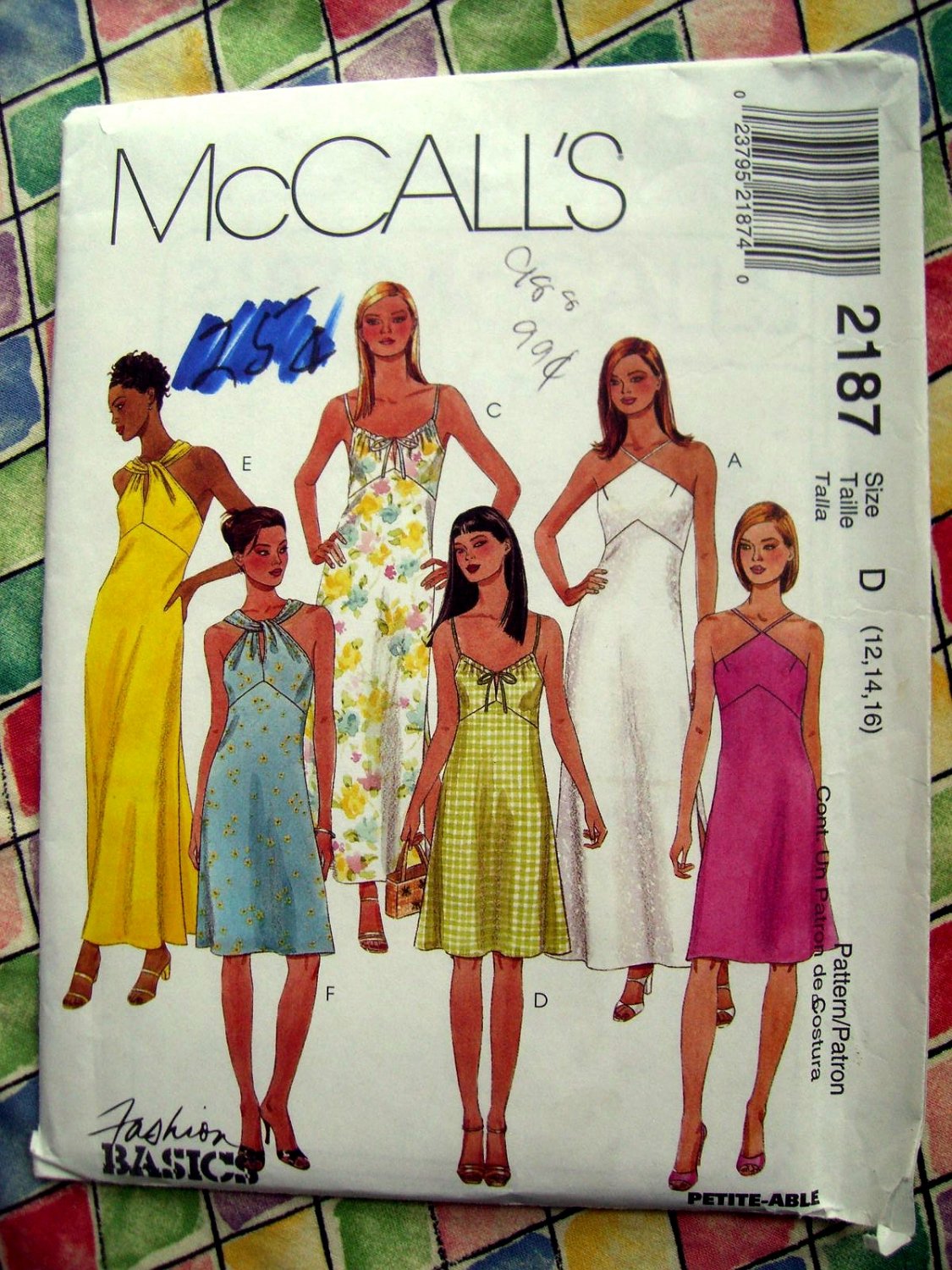 SOLD! McCalls Pattern # 2187 UNCUT Misses Summer Dress Halter Size 12 14 16