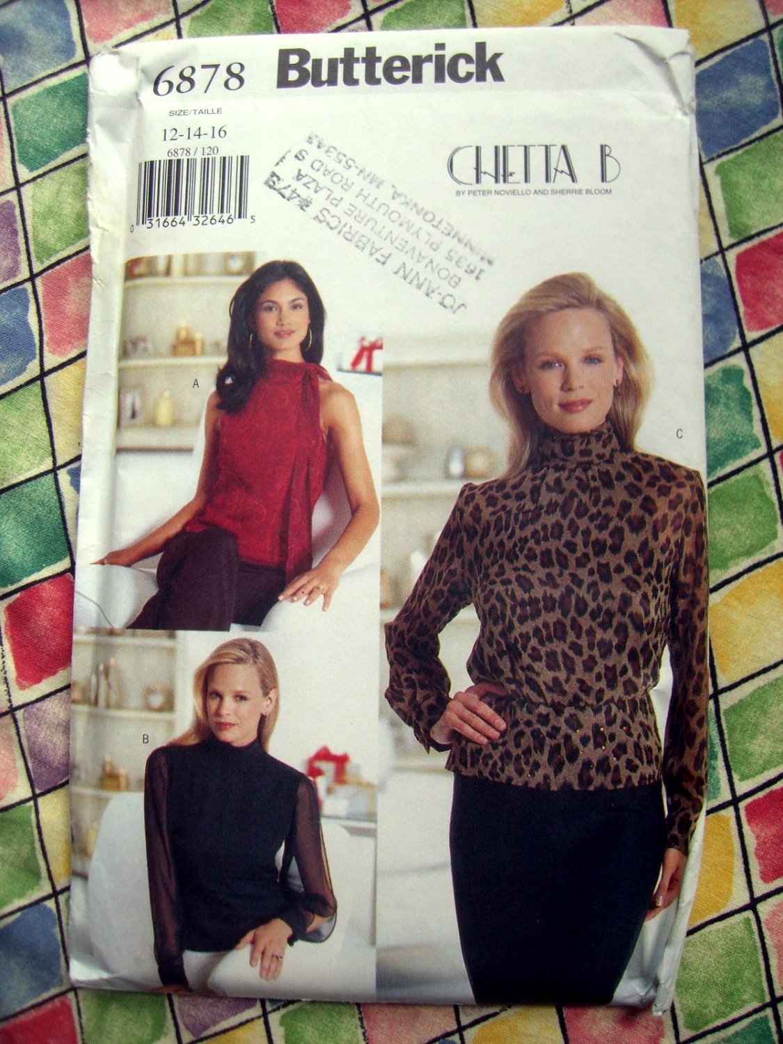 Butterick Pattern # 6878 UNCUT Misses Fancy Blouse Size 12 14 16