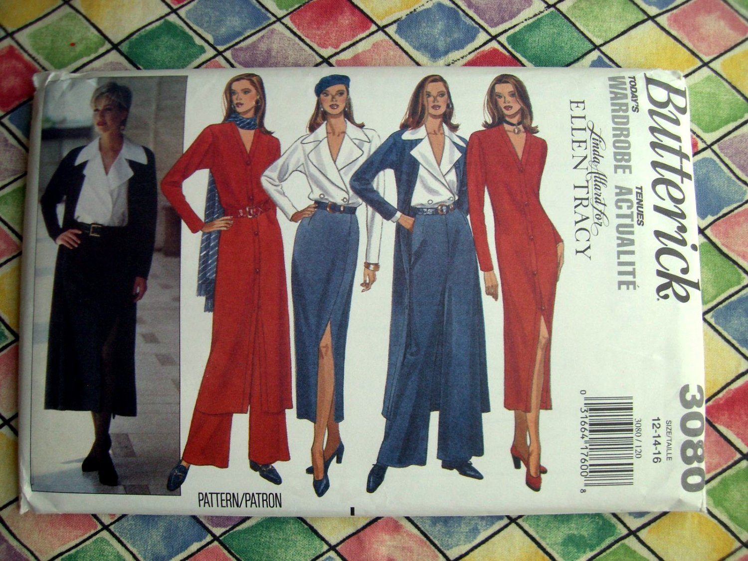 Butterick Pattern # 3080 UNCUT Misses /Misses Dress Blouse Skirt Pants Size 12 14 16