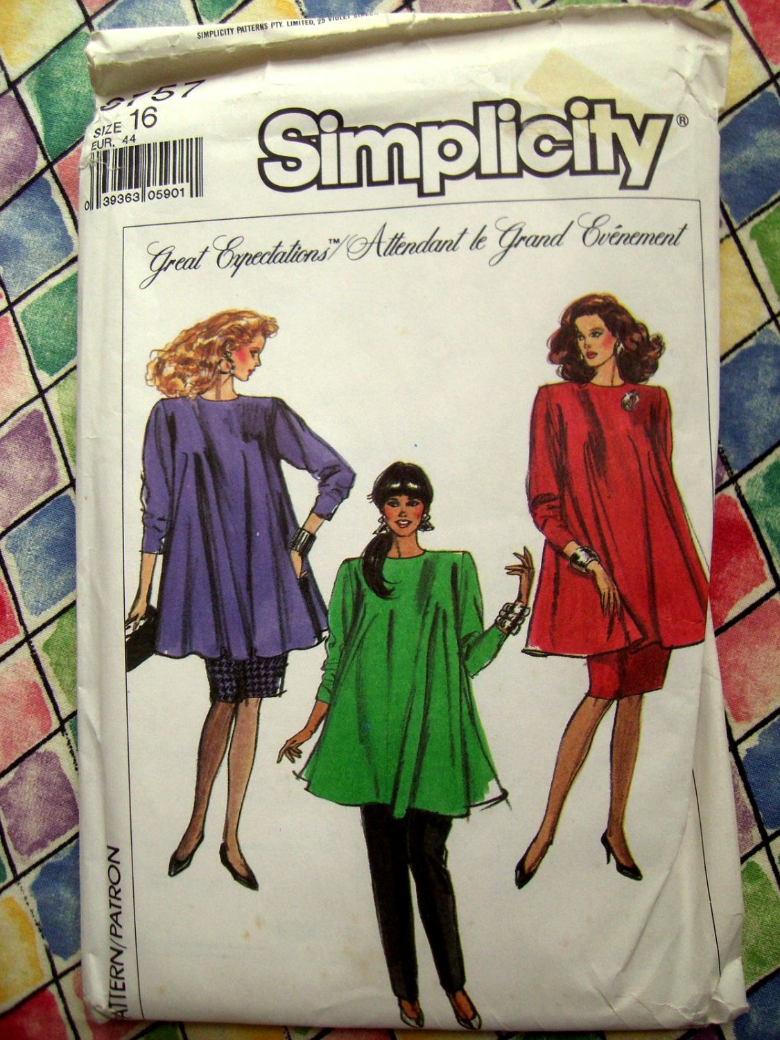 Simplicity Pattern # 8757 UNCUT Maternity Woman's Top Pants Size 16