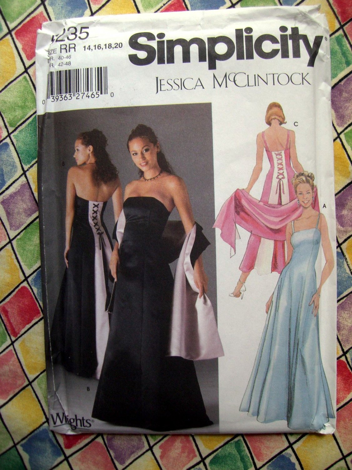 SOLD! Simplicity Pattern # 5235 UNCUT Misses Gown Formal Occasion Dress Clintock Size 14 16 18 20