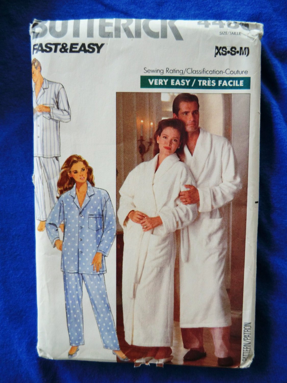 Butterick Pattern # 4483 UNCUT Mens Misses Unisex Robe and Pajamas Size XS Small Medium
