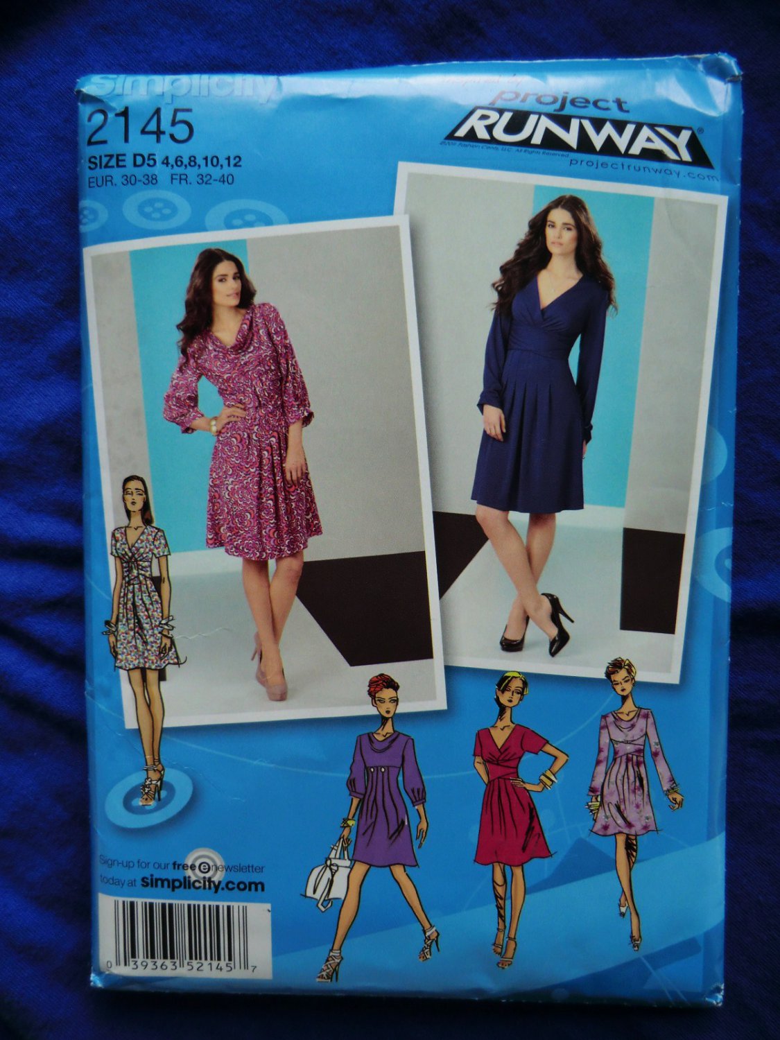Simplicity Project Runway Pattern # 2145 UNCUT Misses Dress Size 4 6 8 10 12
