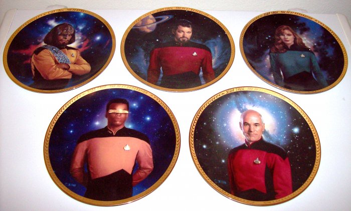Set of 7 Star Trek Next Generation Hamilton Collection Plates