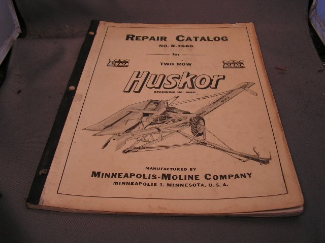 Minneapolis-Moline Repair Catalog No R-786G for 2 row Corn Husker.
