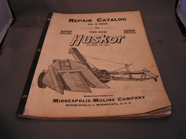 Minneapolis-Moline Repair Catalog No R-786H for 2 row Corn Husker.