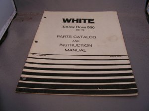 White Snow Boss 500 Parts Catalog and Instruction Manual.