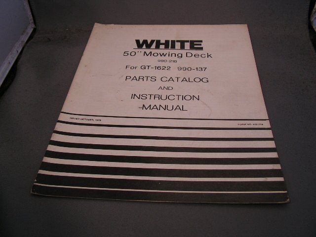 White 50" Mowing Deck Parts Catalog and Instruction Manual.