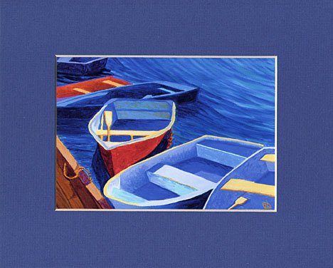 CAPE COD Rowboats Skiff Dinghy Ocean Print R Rutana
